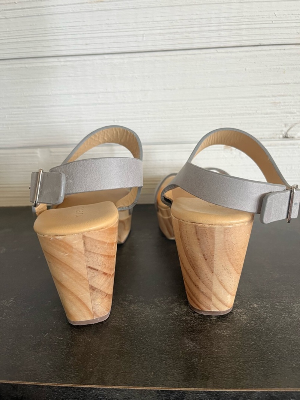Nisolo All-Day Open Toe Clog Sky Grey size 7.5 women’s shoes sandals anthro - Picture 9 of 16